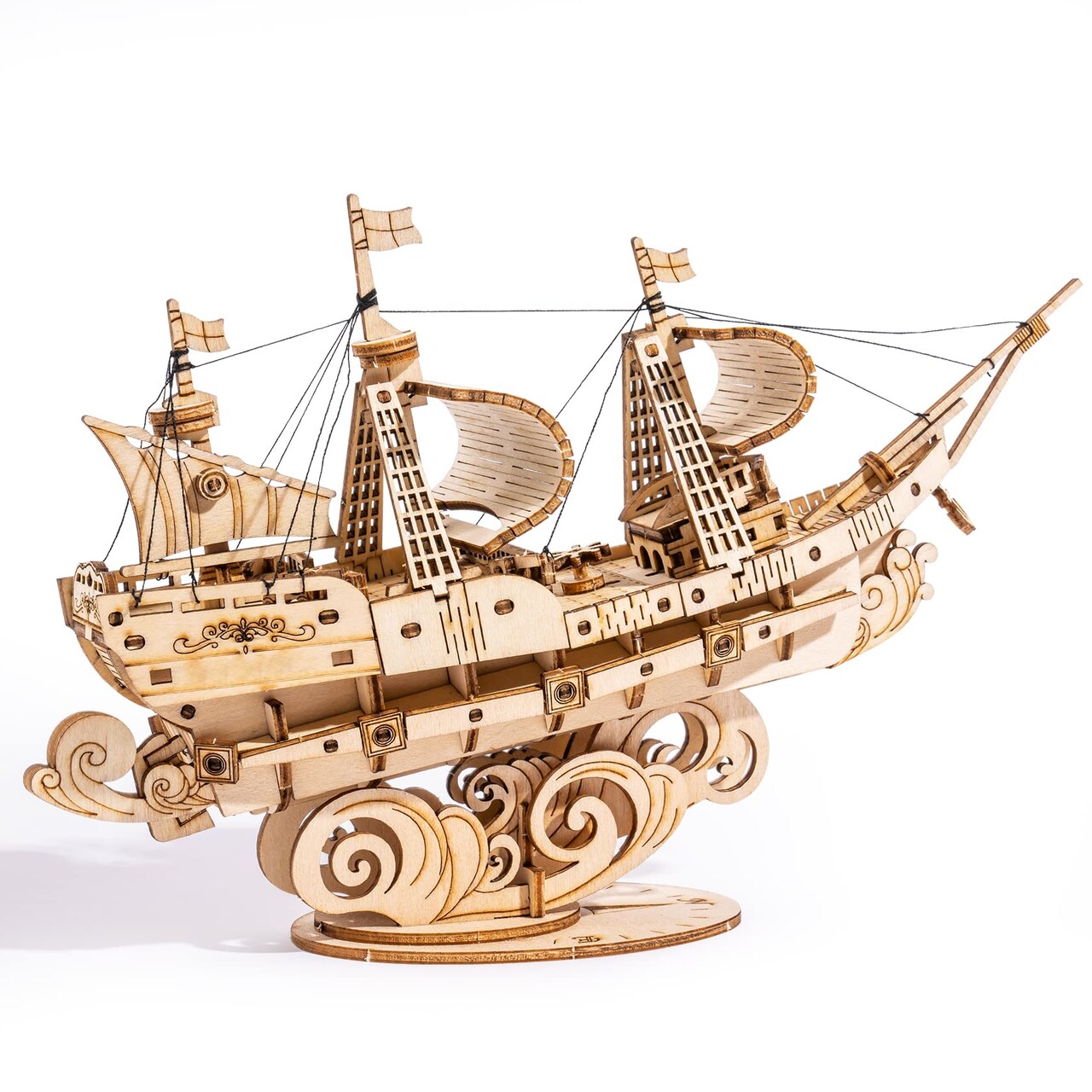 3D Wooden Puzzle for Adults, Vintage Wooden Watercraft Model Sailboat Kit to Build, Best Gift Ideas Crafts Kit for Adults - Sailling Ship